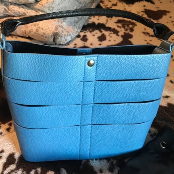 Turquoise PURSE WITH PULL TIE CLOSURE BY JUST FAB / NWOT - Picture 4 of 9